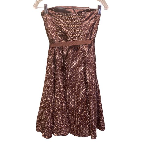 BCBGMAXAZRIA Women's Strapless Cocktail Dress Size 0 Brown/tan - Picture 2 of 7